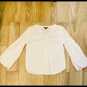 White cotton bell- sleeve top